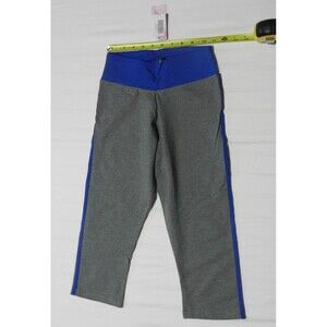 NWT I Love Sia Women's Grey and Blue Leggings Size Small Yoga Capris Stretchy
